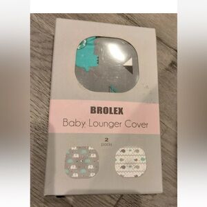 Brolex Lounger Cover -2 Pack Sung Fit Removable Grey White Whales Elephants New